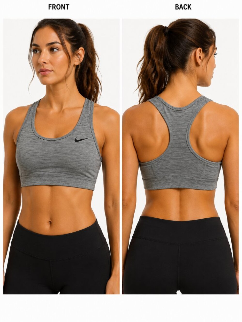 Nike‎ Dri-FIT Gray Racerback Sports Bra Size Small